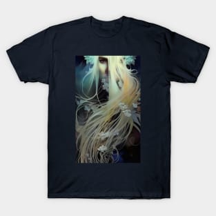 Stunning pretty blonde haired girl a viking nordic pagan goddess T-Shirt